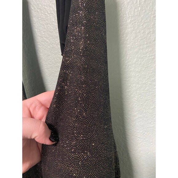 Vintage En Focus Studio Women's Black and Gold Circle Pattern Halter Dress 14‎ - Picture 8 of 11
